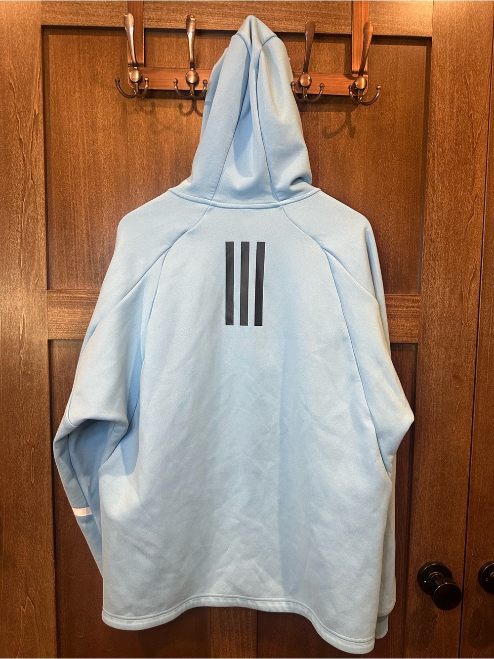 adidas MNUFC Light Blue Full-Zip Hoodie with Team Crest - Picture 5 of 8